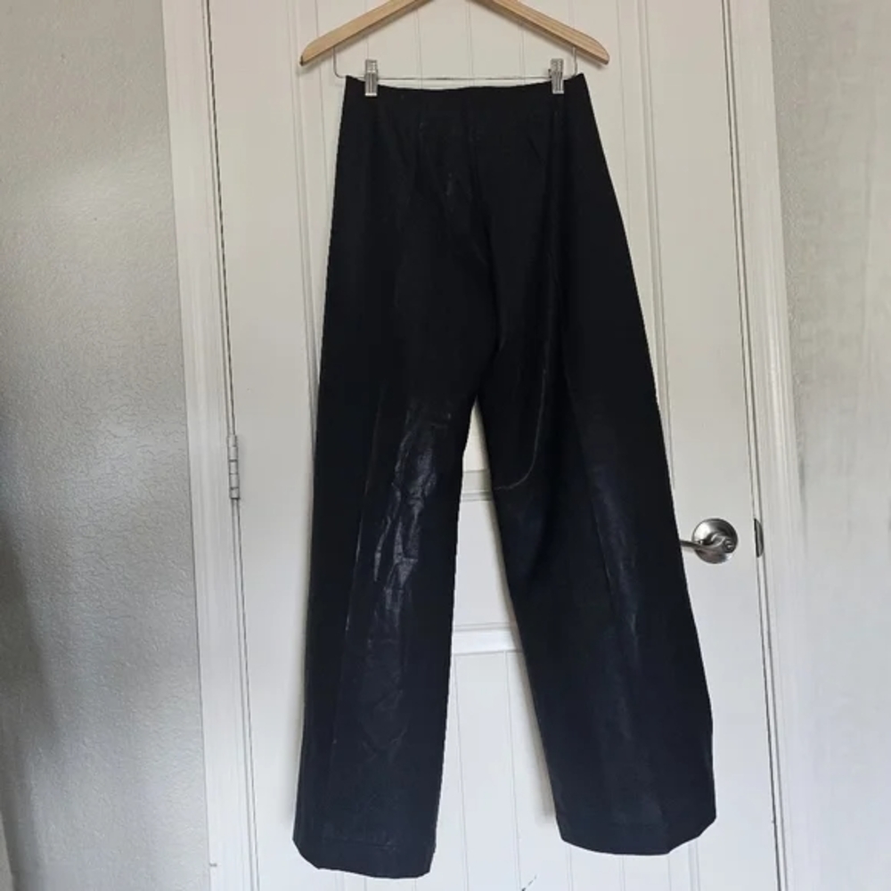 Rozae Nichols Black Wide-Leg Pants with Belted Detail | Size 4 - Picture 2 of 7